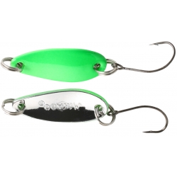 BŁYSTKA WAHADŁOWA - MINI SPOON 2.4cm/1.5g - FLUO ZIELONO SREBRNA - na pstrągi