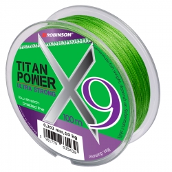 Plecionka Robinson Titan Power X9 100m 0,16, jasnozielona