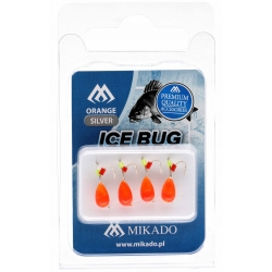 PRZYNĘTA - ICE BUG POMARAŃCZOWY rozm. 4mm - SREBRNY - op.4szt.
