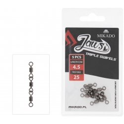 KRĘTLIK - JAWS TRIPLE SWIVELS - 25kg - op.5szt.