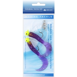 ZESTAW MORSKI - PILK TWIST JIGHEAD RIG 7.5cm-2x6g - FIOLETOWY - op.1kpl.