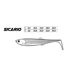 PRZYNĘTA - SICARIO 14cm/YELLOW LIME - op.2szt.