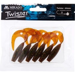 PRZYNĘTA - TWISTER 64mm/ MOTOROIL GOLD - op.6szt.