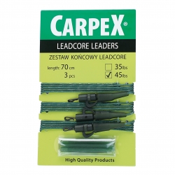 Zestaw końcowy lead core, 35LB, 70cm, 3szt. green